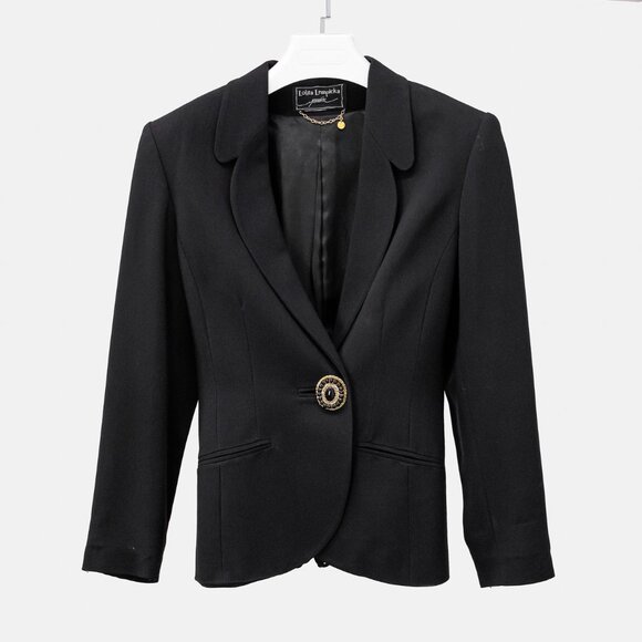 Lolita Lempicka Black Rhinestone Fringe Blazer - Picture 1 of 8